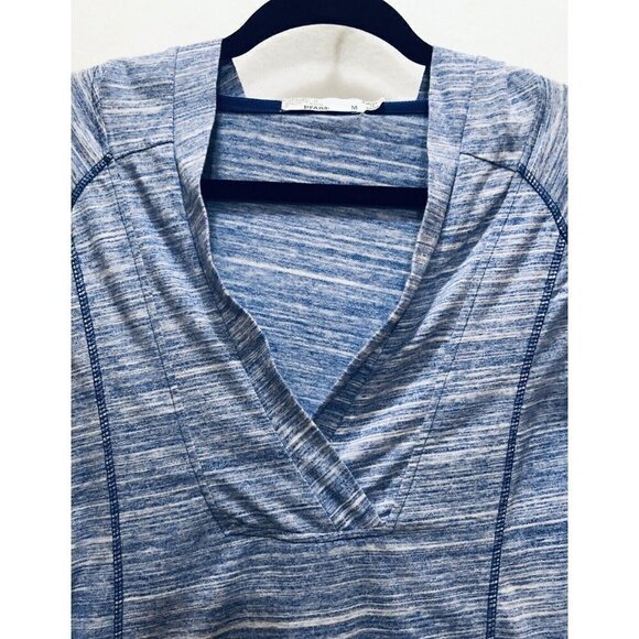 PrAna Womens Medium Blue Space Dye Demi Top Lightweight Hoodie Pockets - Picture 3 of 6